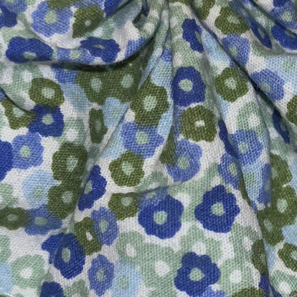 Chouchou Fleuri Bleu