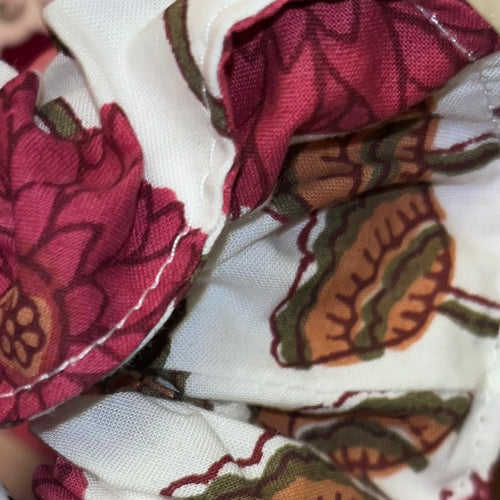 Burgundy Floral Scrunchie